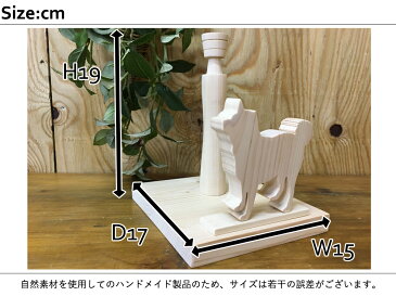 ロールペーパーホルダー 角型 シベリアンハスキー 15x17x19cm 無塗装白木 木製 ひのき ハンドメイド オーダーメイド 1582810