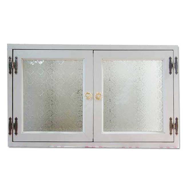 【期間限定10％OFF】室内窓 採光窓 フローラガラス 木製 ひのき 60×15×36cm パンプキンノブ・マグネッ..