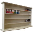 【期間限定10%OFF】コレクションスタンド 五段 アンティークホワイト w80d17h47cm 幅広タイプ 木製 ひのき ハンドメイド オーダーメイド