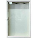 コレクションケース 透明ガラス扉 アンティークホワイト 40×10×60cm フック 木製 ひのき ハンドメイド オーダーメイド