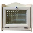 ブレッドケース チェッカーガラス アンティークホワイト 25×17×22cm ミニミニサイズ 木製 ひのき ハンドメイド オーダーメイド