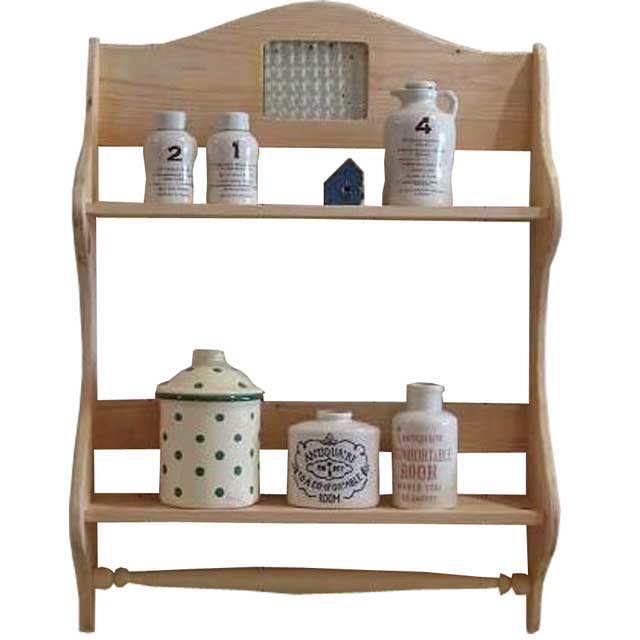 シェルフ 二段 ライトオーク w47d13h58cm ハンガー付き チェッカーガラス 木製 ひのき ハンドメイド オーダーメイド