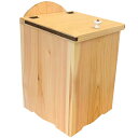 ミニダストボックス ライトオーク ふた・つまみ付き 23x23x37cm ハンドメイド 木製 ひのき ハンドメイド オーダーメイド