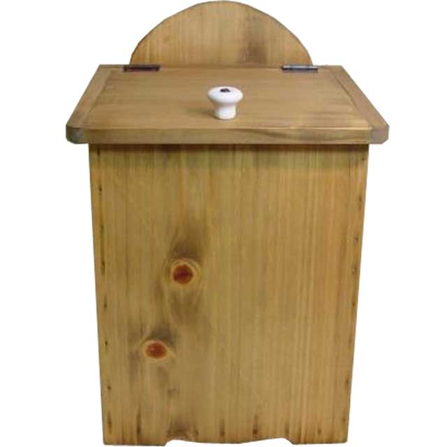 ミニダストボックス ふた・つまみ付き アンティークブラウン w23d23h37cm ひのき 木製 オーダーメイド