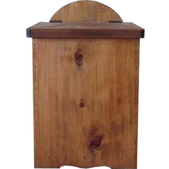 ミニダストボックス ふた付き アンティークブラウン w23d23h37cm ひのき 木製 オーダーメイド