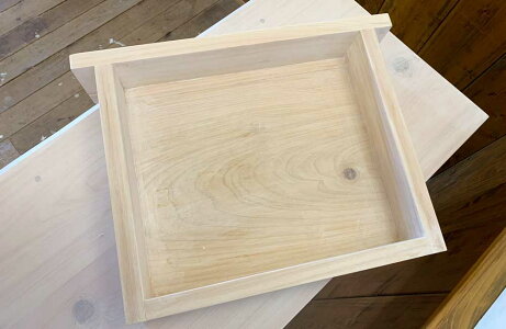 パソコンデスクホワイトステイン白つまみ70x40x80cm自然木耳付き木製ひのき受注製作