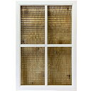 室内窓 チェッカーガラス 両面十字桟 ホワイトステイン 70×2.5×50cm 木製 ひのき ハンドメイド オーダーメイド