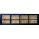 FIX窓 透明ガラス 両面桟入り 140×3.5×40cm ブラックステイン 飾り窓 木製 ひのき ハンドメイド オーダーメイド