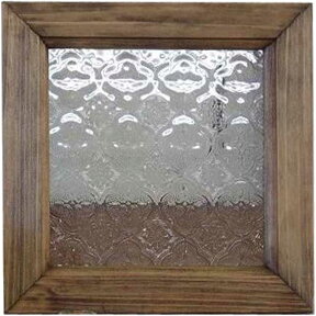 アンティークブラウン フローラガラスのガラスフレーム（20×20cm） 北欧 オーダーメイド