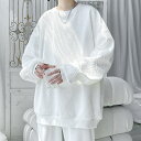 メンズ トレーナー 長袖 パーカー Tシャツ 秋服 無地 メンズ スウェット プルオーバー メンズ ボタンスリット カジュアル 春 秋 BIG ロンtシャツ 快...