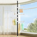 室内物干し 折りたたみ 洋服掛け用衣類ラック 高さ調節可能なDIY床から天井までランドリーラックオーガナイザー ポータブル屋内衣類コート乾燥ラック玄関 廊下用 ...