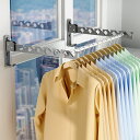 物干しスタンド 壁掛け洋服ラック ウォールハンガー 衣類用折りたたみ式ラックハンガー 隠し折りたたみハンガー、取り外し可能 物干し竿 回転可能 省スペース 強力...