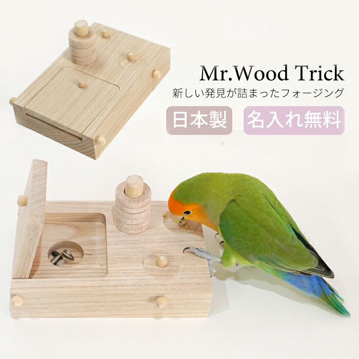 小鳥用 フォージング おもちゃ ごはん 小鳥 玩具 グッズ 可愛い ウロコインコ オカメインコ シロハラインコ インコ 名入れ 無料 オーダー制作 発送まで約3～7日 日本製 Mr.Wood Trick ミスターウッド鳥ック 送料無料 ABC005のサムネイル