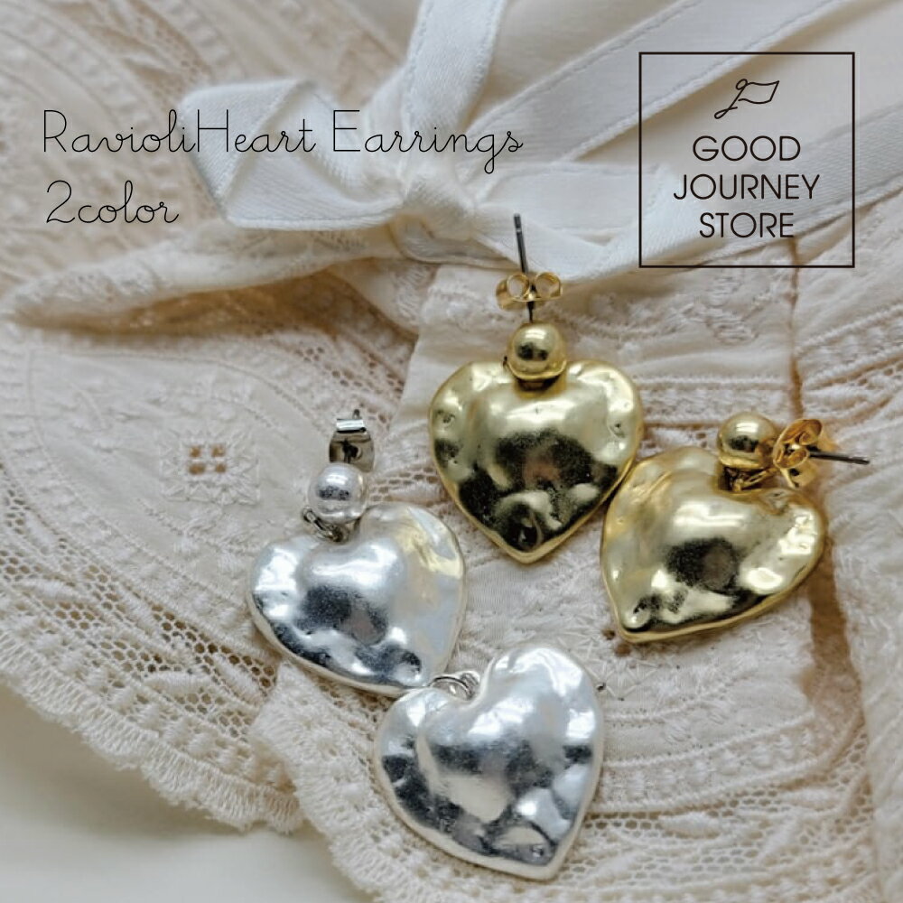 ピアス シルバー ゴールド ピアス 可愛い ハート 贈り物 プレゼント 軽量 シルバー ゴールド アクセサリー 女性 ギフト ラビオリ ハート ピアス 2Col...