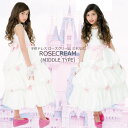 ローズクリーム ミドル丈 子どもドレス キッズドレス ホワイト クリスマス プレゼント 子供ドレス 子供服 ピアノ発表会 ドレス 結婚式 発表会 女の子用 ロリ...