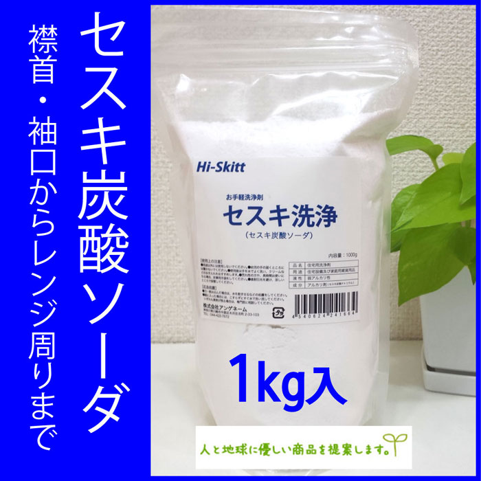 Hiskitt(ハイスキット）シリーズ　セスキ炭酸ソーダ　1000g（溶けやすい極細粉タイプ）セスキ洗浄剤（セスキ炭酸ナトリウム）