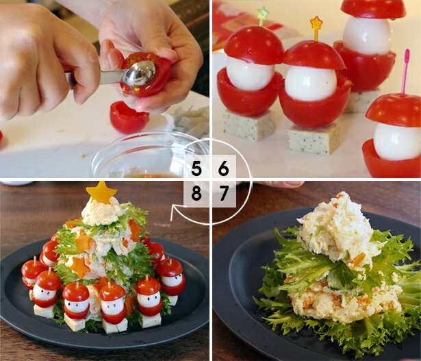 【もうすぐクリスマス3】食卓を彩る前菜〜Xmasピンチョス&サンタのポテサラツリー