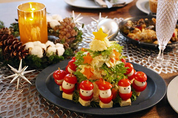【もうすぐクリスマス3】食卓を彩る前菜〜Xmasピンチョス&サンタのポテサラツリー