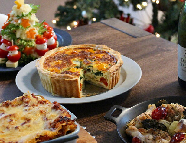 【もうすぐクリスマス4】まるでお店みたいな厚焼きキッシュ&リース風手羽元のオーブン焼き