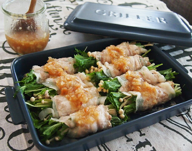 グリラーで作ろう!「蒸ししゃぶ梅ダレがけ」