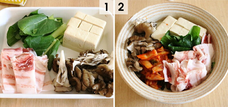 エブリデイスープポットとレンジで作る簡単鍋〜「豆乳キムチチゲ」