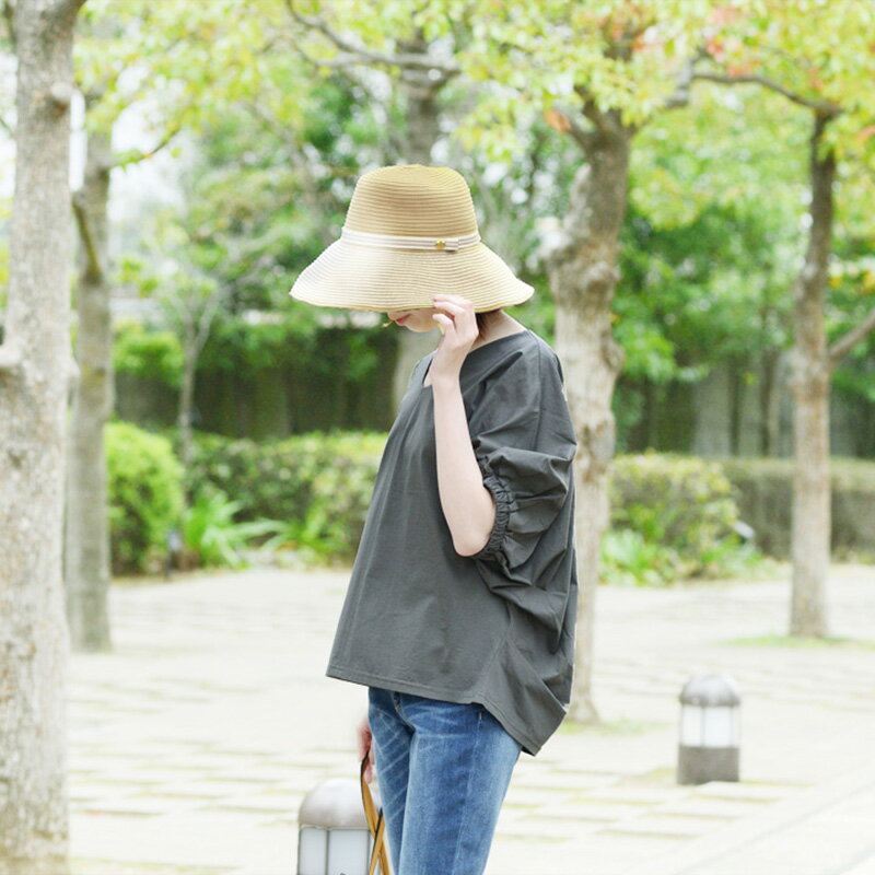 最安値挑戦！ ♬ハット ペーパー帽子 キャメル春夏 UV対策ハット 韓国ファッション線対策