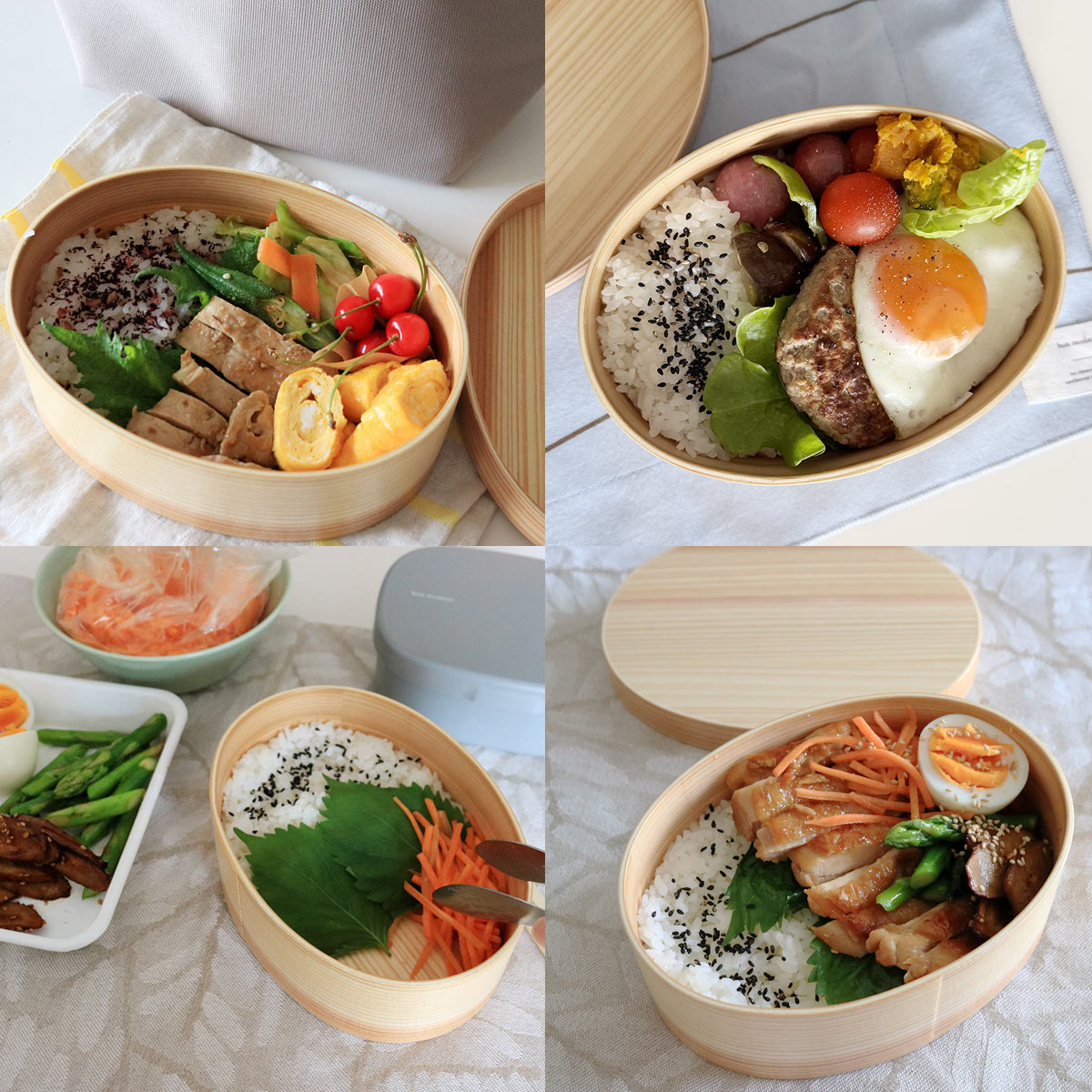 600mlの小判型、ゆったり詰められて食洗機も可能な「曲げわっぱ弁当