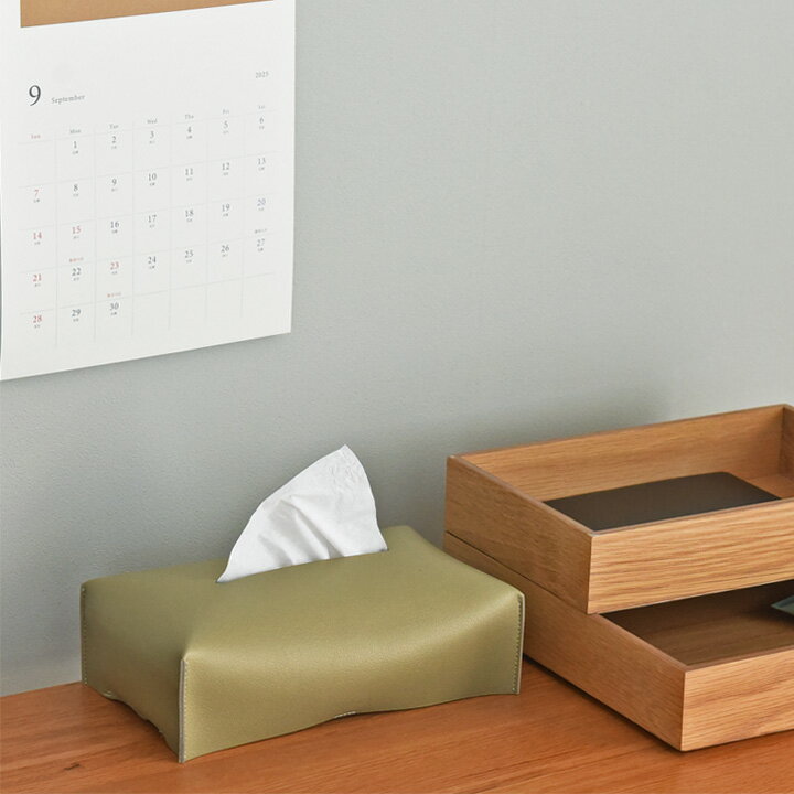 汚れが気になりにくい フェイクレザー ティッシュケース/ティッシュケース おしゃれ ティッシュケース 吊り下げ ティッシュケース 北欧 ティッシュケース 車 ティッシュカバー/bon moment ボンモマン【ネコポス対応】 2