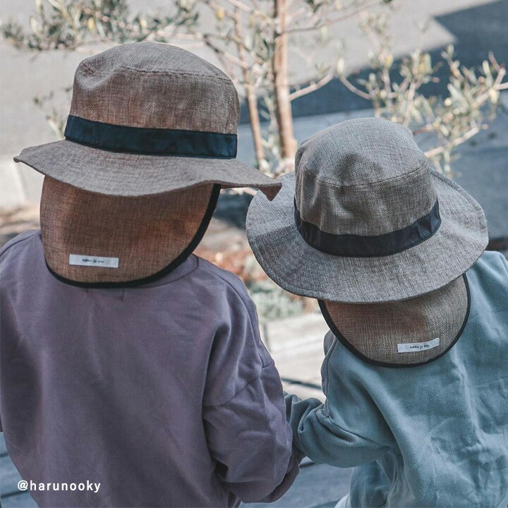 キッズ ジュート風帽子 保冷剤ポケット＆日よけタレ付き/夏 キッズ 帽子 男の子 キッズ 帽子 女の子 子供帽子 夏 日よけ 子ども ハット 帽子 キッズ クッカヤプー/kukka ja puu【2025帽子】【ネコポス対応】