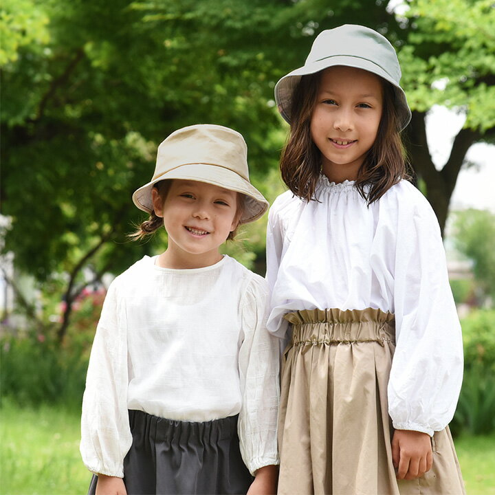 【アンジェ別注】キッズ 帽子 男の子 女の子 ひも付き 夏 子ども キッズ ハット UV...