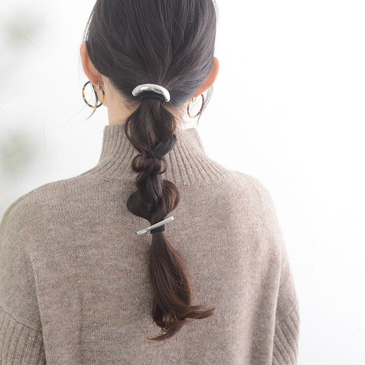 【FC】メタル モチーフ ヘアゴム 結ぶだけの簡単アレンジ シンプルなメタルパーツ ...