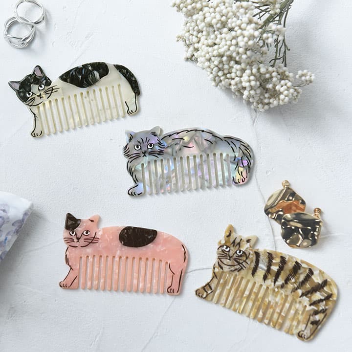 松尾ミユキ 猫モチーフ コーム くし／コーム 持ち運び くし かわいい ヘアコーム 櫛 クシ プレゼント ..