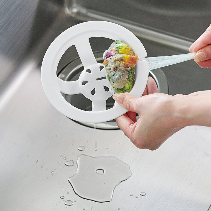 Rakuten - しぼれる 排水口ネットホルダー UKIUKI／排水溝ゴミ受け 排水溝プレート 排水溝 蓋