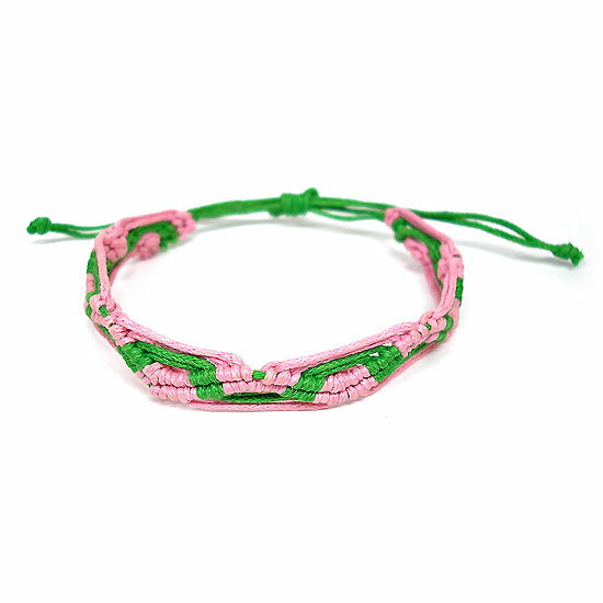 紐の編み込みブレスレット ピンク グリーン アジアン 雑貨 バリ 雑貨 タイ 雑貨 アジアン インテリア★ゆうパケット送料無料★