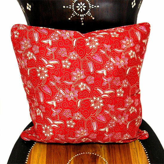 バティックのクッションカバー [45x45cm] おしゃれな エスニック クッション カバー タイ雑貨 アジアン 雑貨 バリ 雑貨 おしゃれ クッションカバー インテリア リーフ柄 かわいい