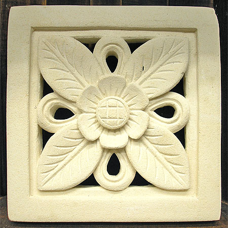 砂岩のレリーフお花 [20x20x2.5cm] アジアン 雑貨 バリ 雑貨 タイ 雑貨 アジアン インテリア【autumn_D1810】