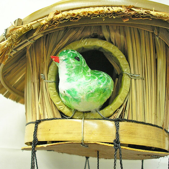 【現品限り・小鳥付き】バンブー 風鈴 ウィンドチャイム 竹ベル40cm 小鳥のいる鳥...