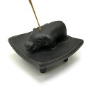 お皿に乗った 象 お香立て<黒> インセンスホルダー/スティックタイプ用お香立て・お香たて アジアン 雑貨 バリ 雑貨 タイ 雑貨 アジアン インテリア【楽ギフ_包装】