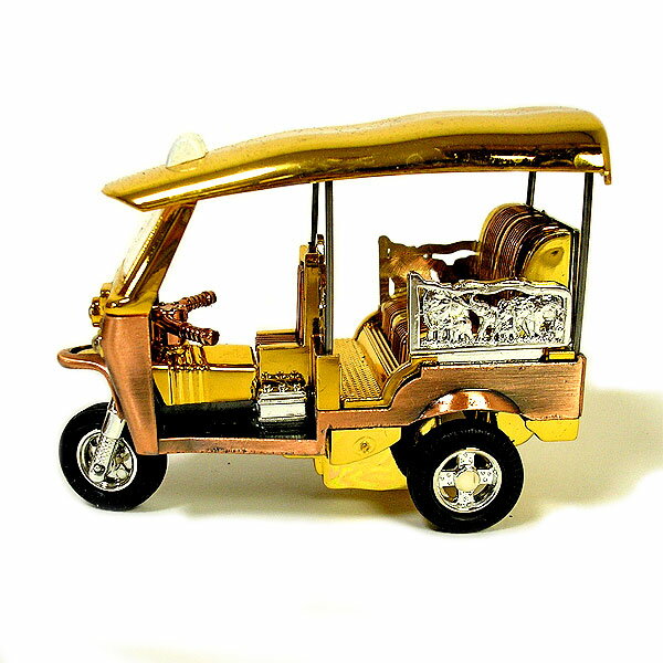 アジアン雑貨＆家具・ANGKASAのトゥクトゥク 置物 ゴールド＆ブロンズ 9cm【エスニック タイ アジアン タイ雑貨】【楽ギフ_包装】P20Feb16｜アングル2