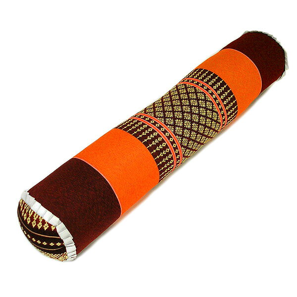 Rakuten - タイの枕 クッション枕 ごろ寝枕 [直径約8cm×50cm] オレンジxえんじ系 抱き枕 腰枕 エスニック柄 ヨガ枕 ストレッチ アジアン 雑貨 バリ 雑貨 タイ 雑貨 アジアン インテリア【楽ギフ_包装】P20Feb16