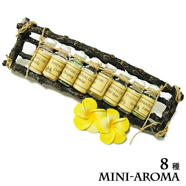 アロマオイル8種セット ココナッツの枝のケース フレグランス 甘い香り お試し ギフト アジアン 雑貨 バリ 雑貨 タイ 雑貨 アジアン インテリア