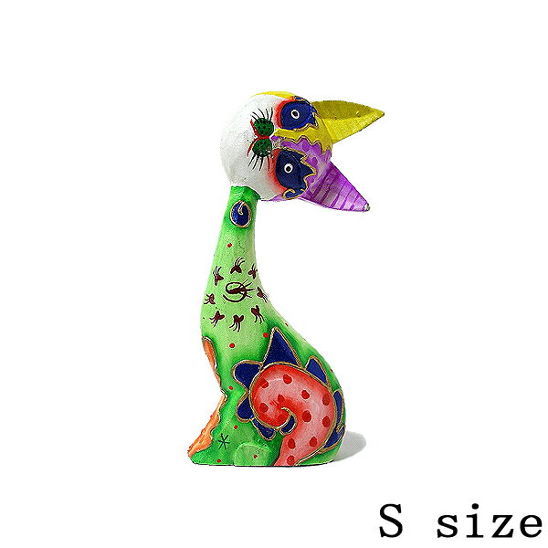 Rakuten - 木製 バリ ネコ カラフル ［16cm］ 単品 木彫り インテリア 猫 置物 オブジェ アジアン バリ 雑貨 エスニック アンティーク