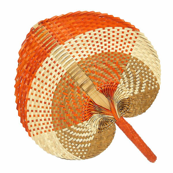 アジアン 団扇 ロンタール椰子 パンダン バンブー うちわ ブラウン オレンジ アイボリー エスニック バリ タイ 雑貨 インテリア 舞踏 踊り