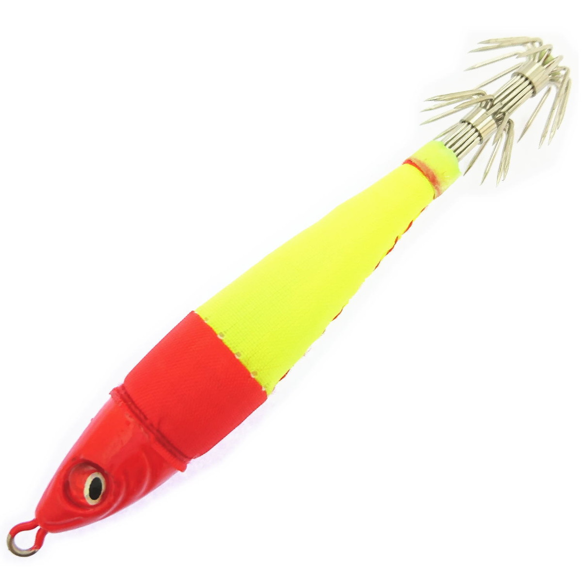 手返し重視タイプと誘い重視のスリムタイプ!水切れのよいオリジナルヘッド形状!水切れの良いオリジナルヘッドを採用。ボディーにはオリジナル綿を巻き違和感減。フックは2段針採用でフッキング確立を上げたイカ専用スッテです。SLIM：スローフォールで誘い、乗せる！ノーマル：コンパクトで速攻手返し!●サイズ：18号●カラー：赤黄