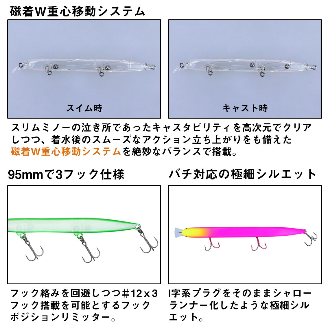 モアザン ヒソカ95F-SSR チャートヘッドブラピン の商品画像3枚目