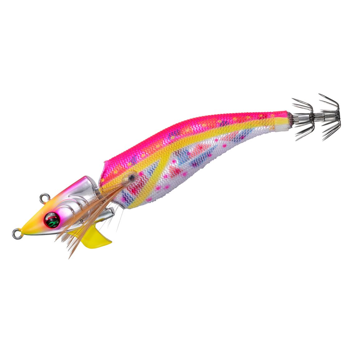 アモラス第2章。本領を発揮する春の親イカ狙いのスローシンキングモデル。今までにない革新的なアクションで各地から釣果報告が相次いでいる爆釣テクノロジー「縦ジョイント」を搭載したアモラスジョイントの第2弾。アモラスジョイントは構造上、ダートアクションはしにくく縦のアクションが得意。しかもアクション時の移動距離が小さいのが特長となっている。そのアクションから春のナーバスになった親イカ狙いで特に実績が高い。より快適に春の藻場やシャローを攻略するためにスローシンキングモデル「エメラルダスアモラスジョイントTypeS」を発売する。フォールスピードは6.0秒/m。2つのアイポジションで異なるアクションを演出。ノーズラインアイにスナップを装着すれば縦のアクションで誘いヘッドラインアイにスナップを装着すればスライドアクションを発生。仮面シンカーボート装着可能なのでティップランにも対応。ヒット時にはジョイント部がイカの動きに追従するのでバレも軽減。日本製素材のスーパーシャープ段差カンナ使用。 ●カラー：マーブル-ネオサクラダイ●サイズ：2.5号●標準自重(g)：10●フォールスピード(秒/m)：6.0