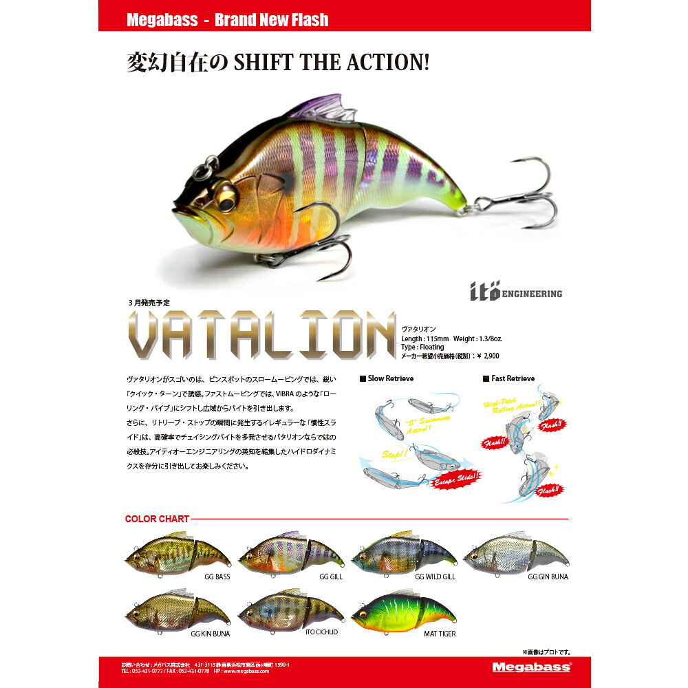 釣具のアングル 楽天市場店のメガバス VATALION(F) (ヴァタリオン フローティング) GG ギル [4]｜アングル2