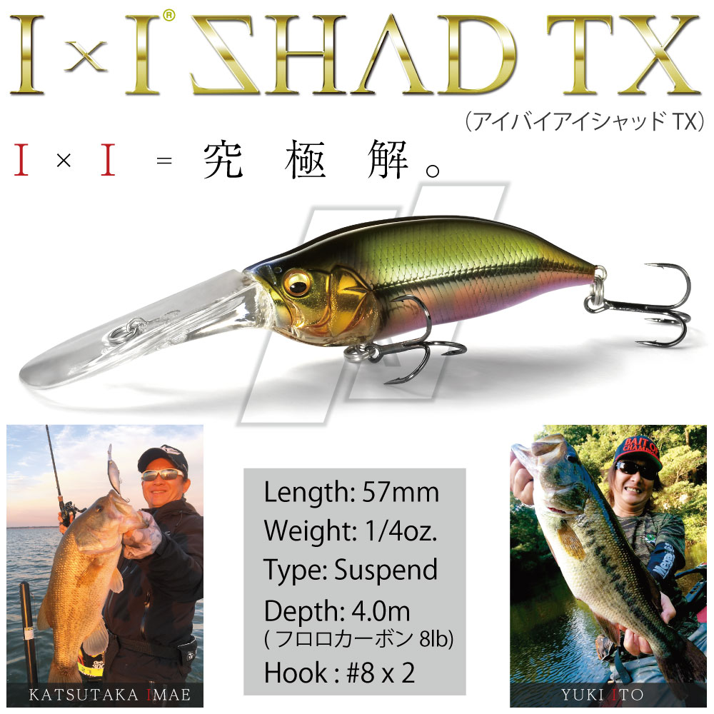 メガバス IXI SHAD(アイバイアイ シャッド) TX カスミITO [メール便]