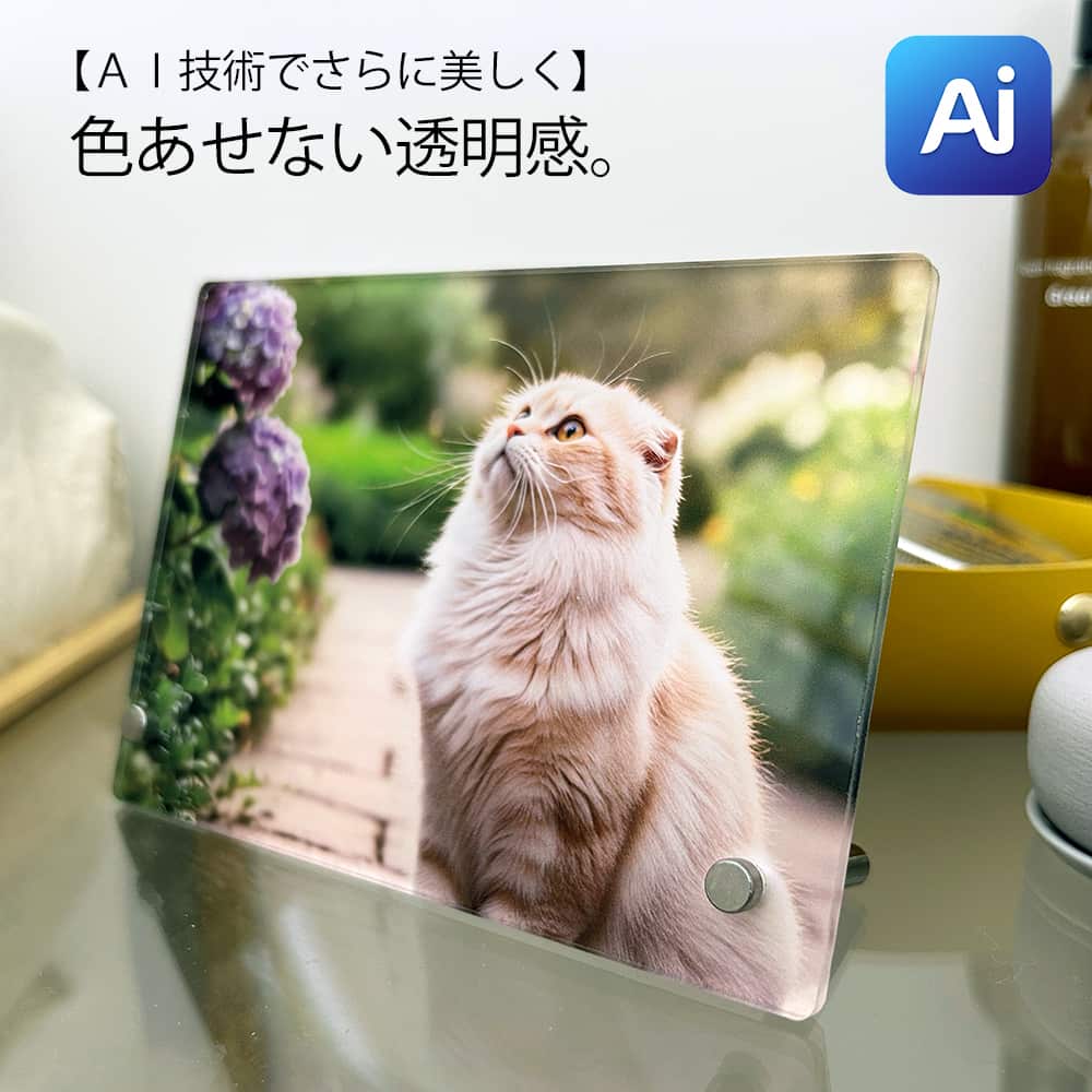 【AI機能搭載で簡単に自分で作れる】 オリジナル アクリルフォト スタンド （長方形） 壁掛け オーダーメイド プレゼント 贈り物 記念日 誕生日 家族 おしゃれ 綺麗 高級感 写真立て フォトスタンド