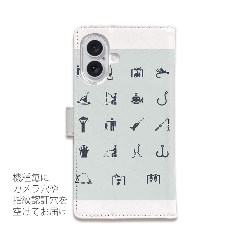 スマホケース 手帳型 カード収納 マグネット iPhone17 Pro Max iPhone Air iPhone16e iPhone16 Pro Max 16 Plus 15 Pro Max Xperia 10 VII Galaxy AQUOS ARROWS Pixel10 XL 釣り 魚 ルアー 釣りのアイコン24